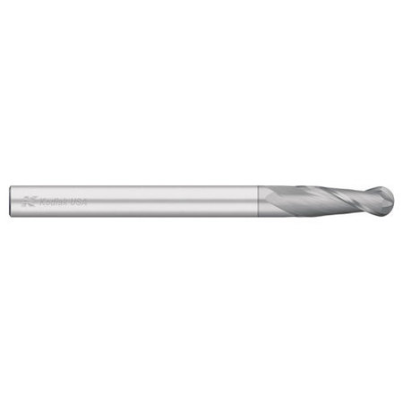 KODIAK CUTTING TOOLS 3/8 2 Flute Carbide Endmill Ball Nose Extra Long TICN Coated 5466076